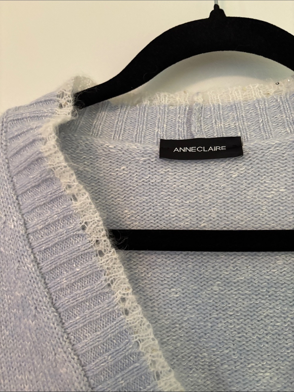 Anneclaire Light Blue V-Neck Button Cardigan - Picture 3 of 4